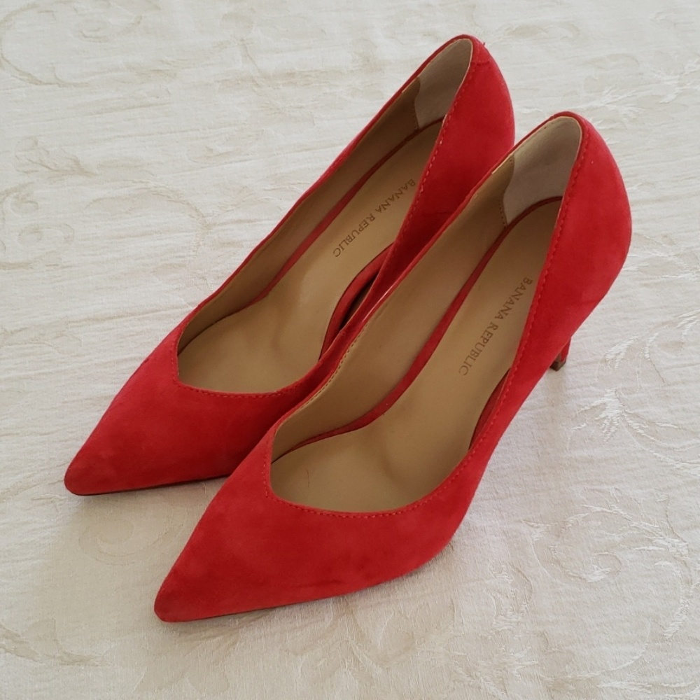 Banana Republic red suede heels